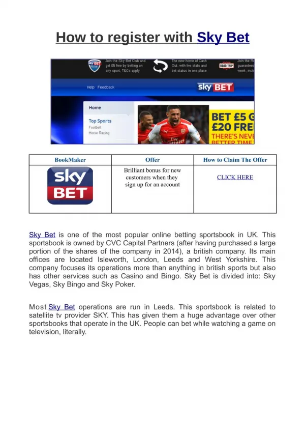 How to register with Sky Bet