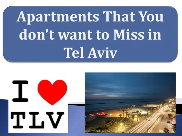 Apartments to live in tel aviv