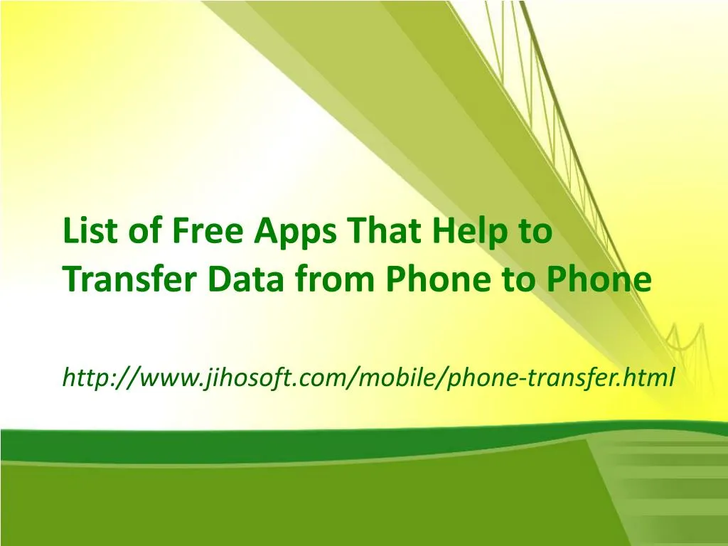 list of free apps that help to transfer data from phone to phone