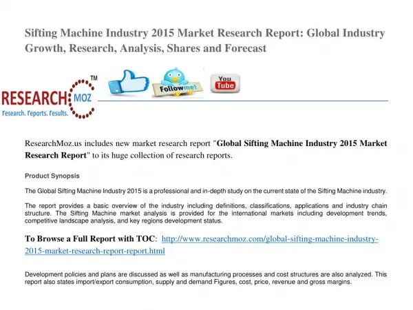 Global Sifting Machine Industry 2015 Market Research Report