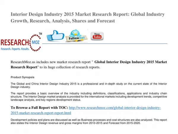 Global Interior Design Industry 2015 Market Research Report