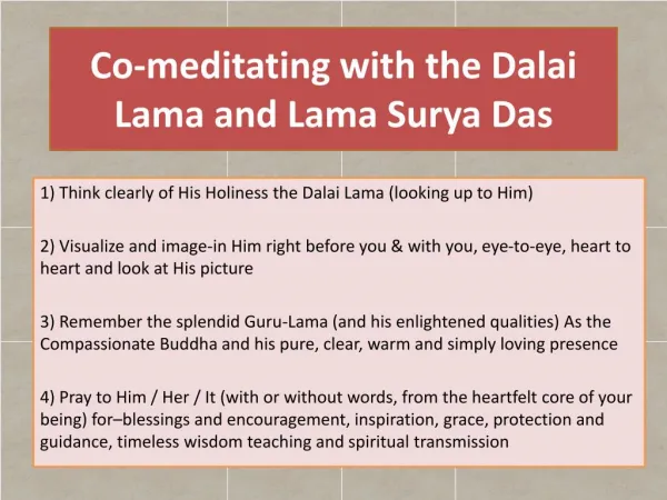 Co-meditating with the Dalai Lama and Lama Surya Das