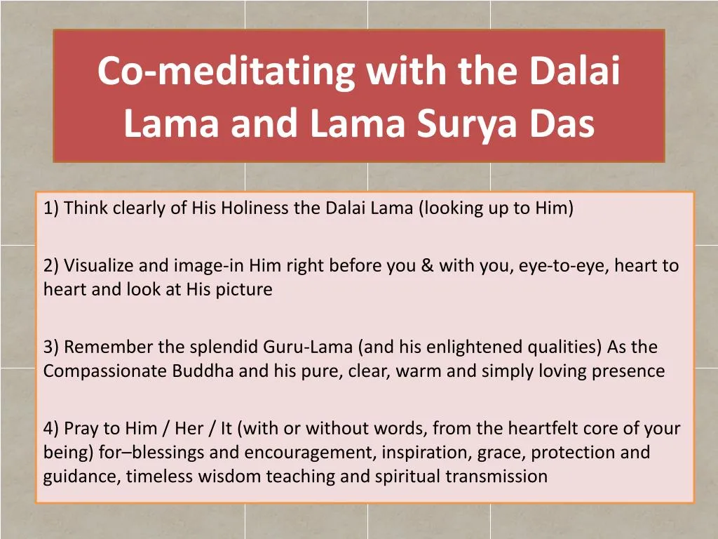 co meditating with the dalai lama and lama surya das