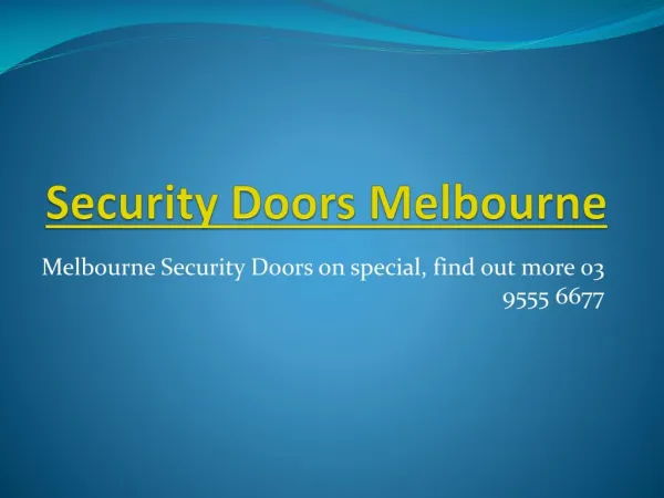 Best Security Doors Melbourne