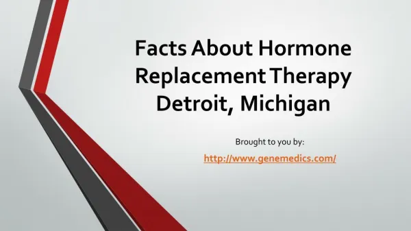 Facts About Hormone Replacement Therapy Detroit, Michigan