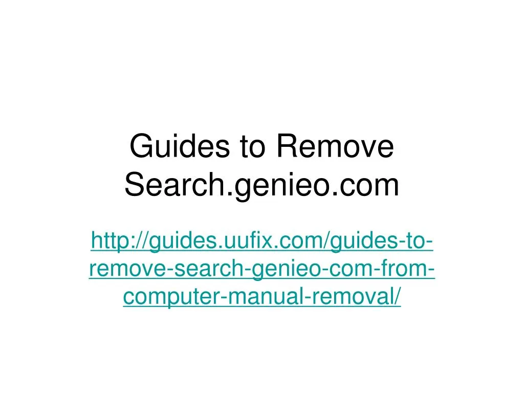 guides to remove search genieo com