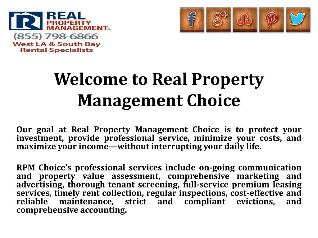 welcome to real property management choice