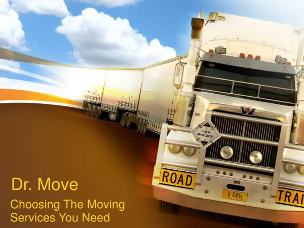 Choosing The Moving Services You Need - Dr. Move