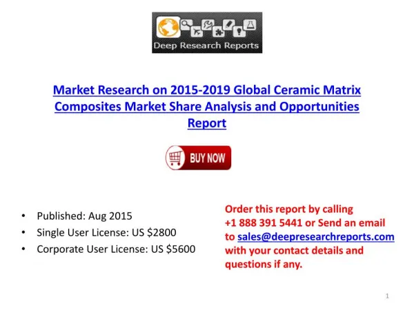 Global Ceramic Matrix Composites Market Price Analysis and 2020 Forecast Report