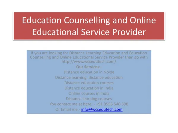 education counselling and online educational service provider