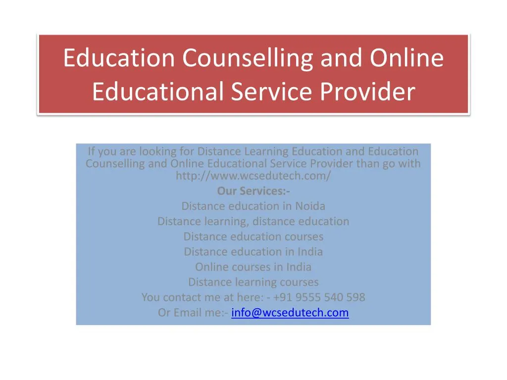 education counselling and online educational service provider