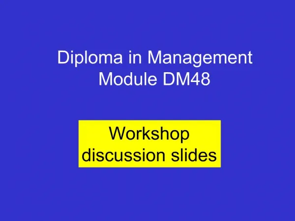 Diploma in Management Module DM48