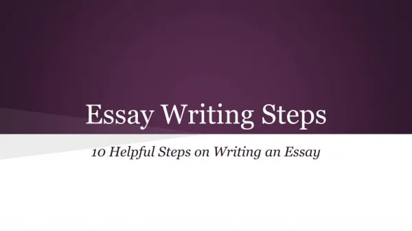 10 Easy Steps to Making an Essay