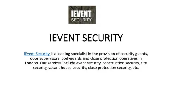 Event Security Companies