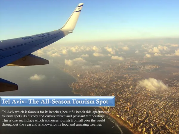 Tel Aviv- The All-Season Tourism Spot