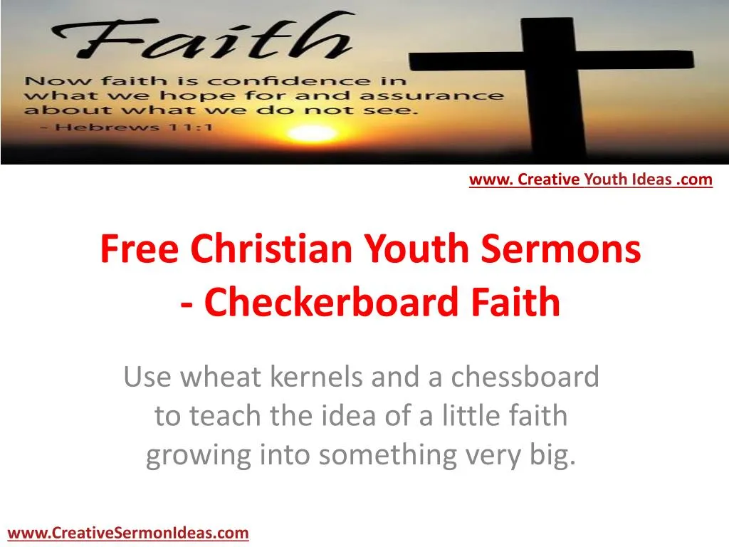 free christian youth sermons checkerboard faith