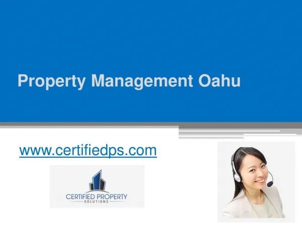 Property Management Oahu - www.certifiedps.com