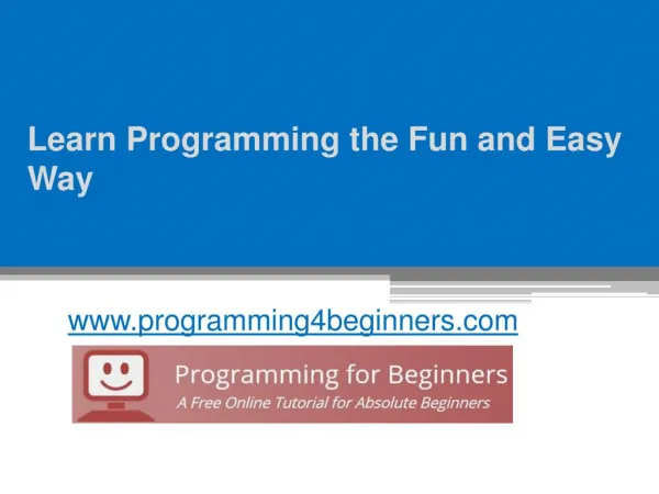 Learn Programming the Fun and Easy Way - www.programming4beginners.com
