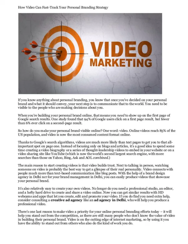 How Video Can Fast-Track Your Personal Branding Strategy