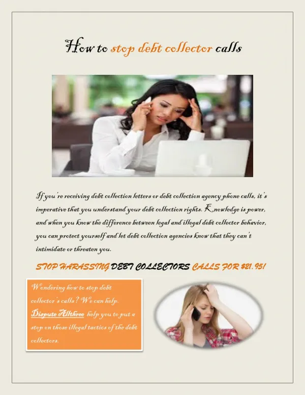 How to stop debt collector calls