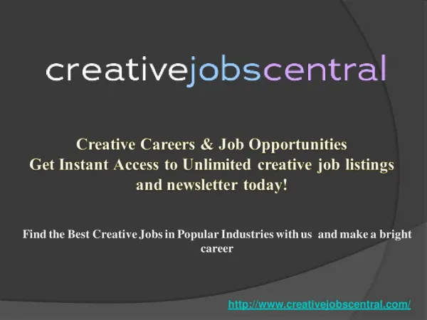Creative Jobs Central- Internship Opportunities