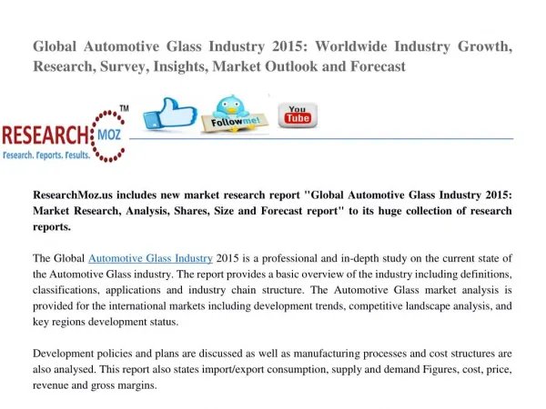 Global Automotive Glass Industry 2015 Market Research Report