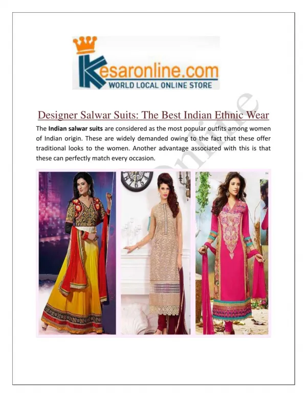 Indian Salwar Suits Online Shopping in Canada