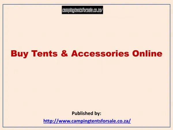 Buy Tents & Accessories Online