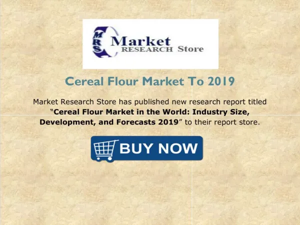 Cereal Flour Market in the World: Industry Size, Development, and Forecasts 2019