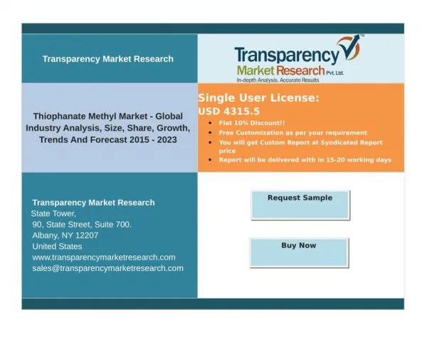 Thiophanate Methyl Market - Size, Share, Growth, Trends And Forecast 2015 - 2023.