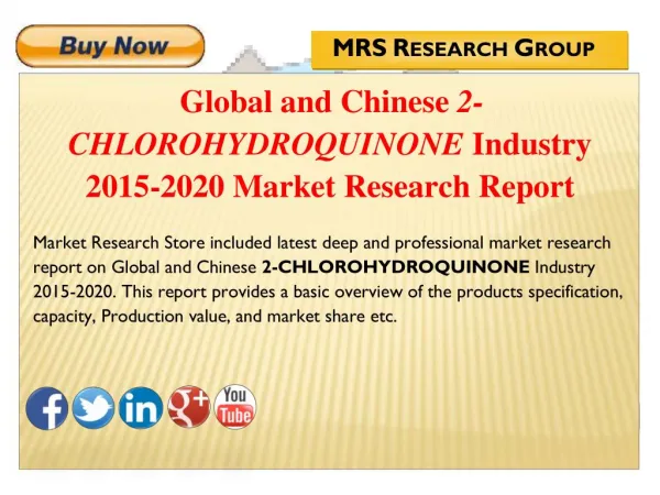 Global and Chinese 2-chlorohydroquinone (CAS 615-67-8) Industry 2015 : Market Analysis, Share, Analysis, Overview, Growt