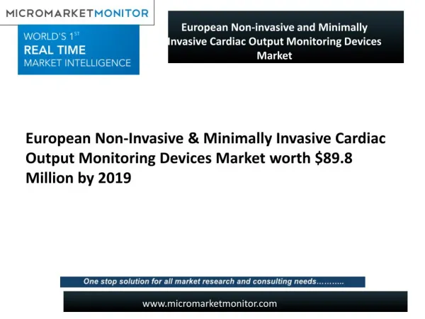 European Non-invasive and Minimally Invasive Cardiac Output Monitoring Devices Market