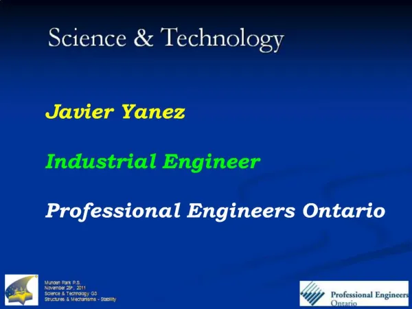 Javier Yanez Industrial Engineer Professional Engineers Ontario