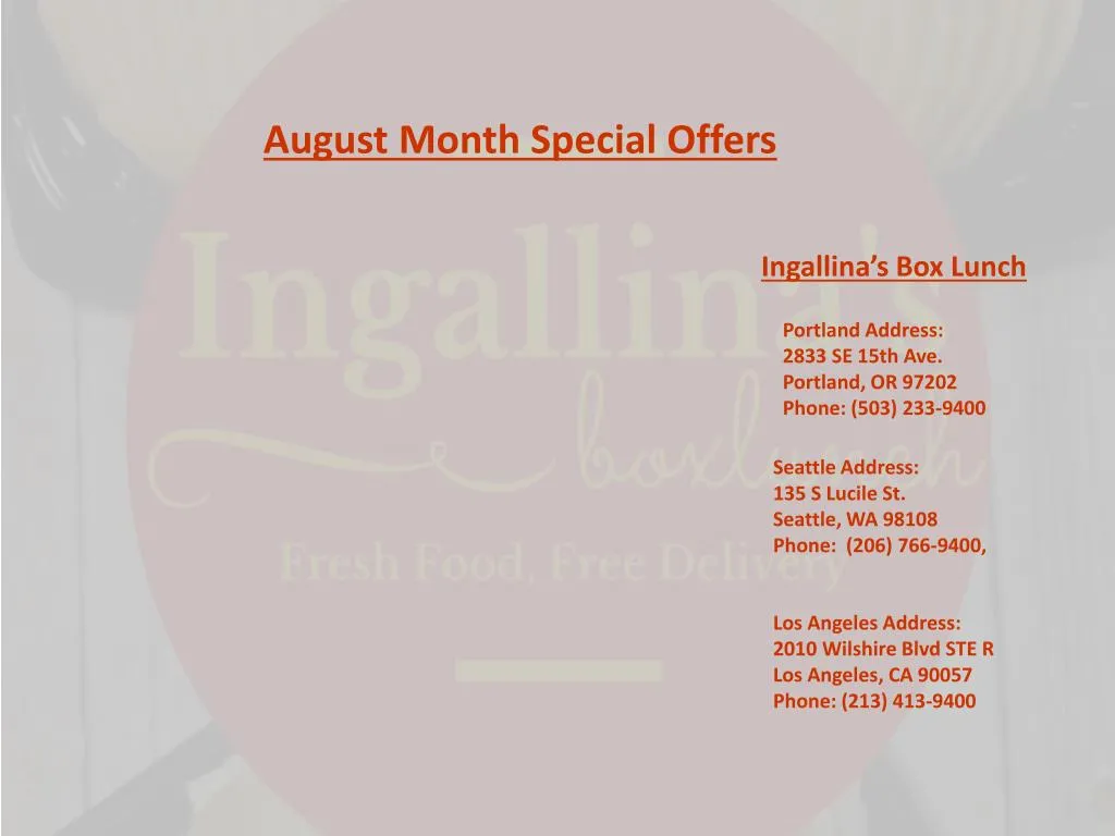 august month special offers