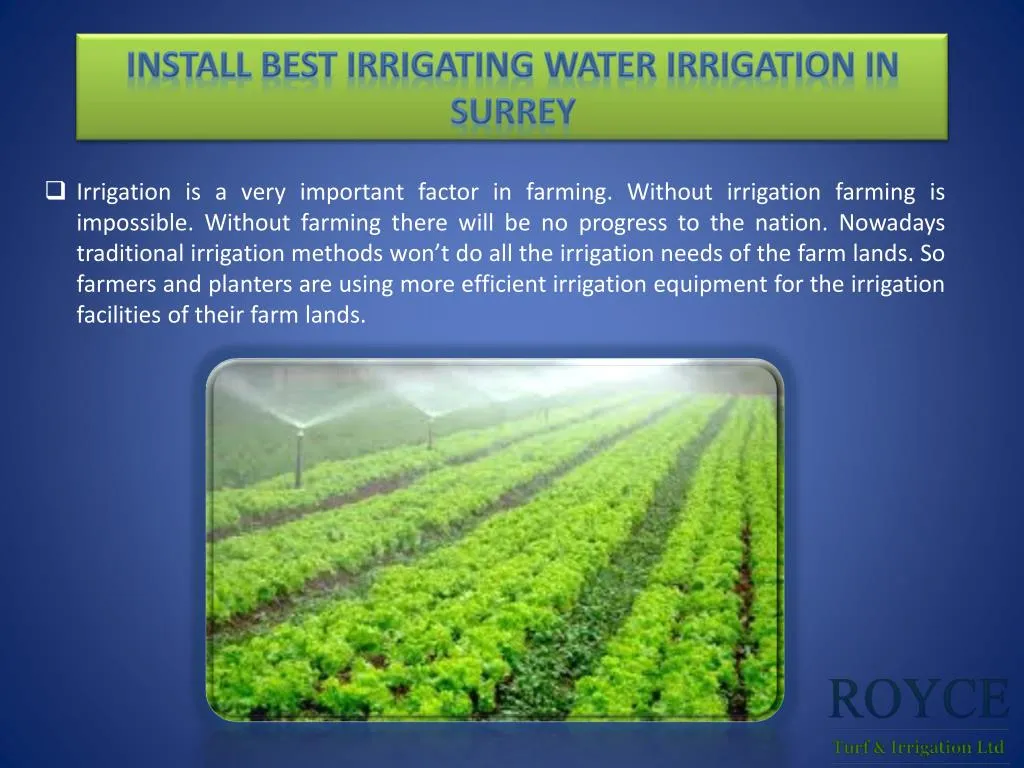 install best irrigating water irrigation in surrey