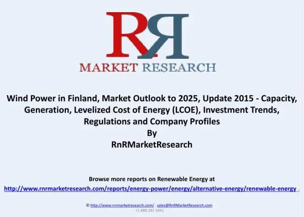 Wind Power in Finland, Market Outlook in Major Countries to 2025