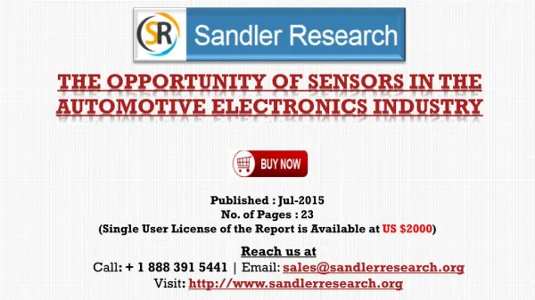 The Opportunity of Sensors in the Automotive Electronics Industry Market Growth Report Analysis by End-user