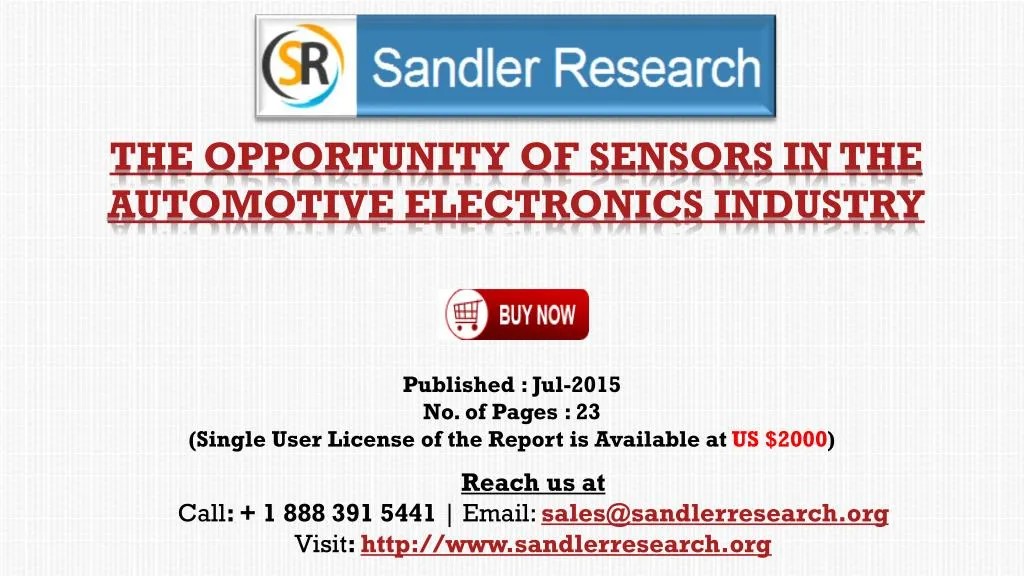 the opportunity of sensors in the automotive electronics industry
