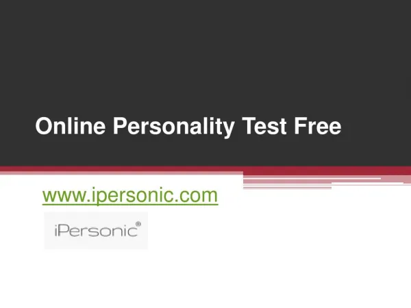 Online Personality Test Free - www.ipersonic.com