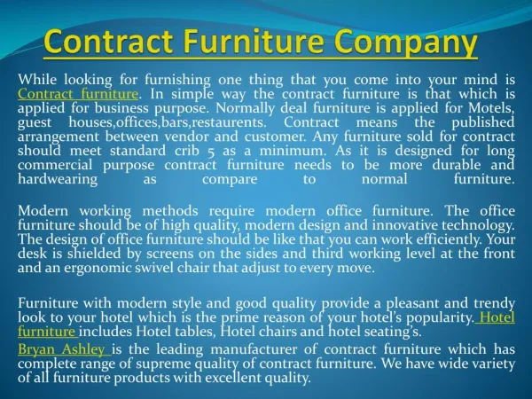 Contract Furniture Company