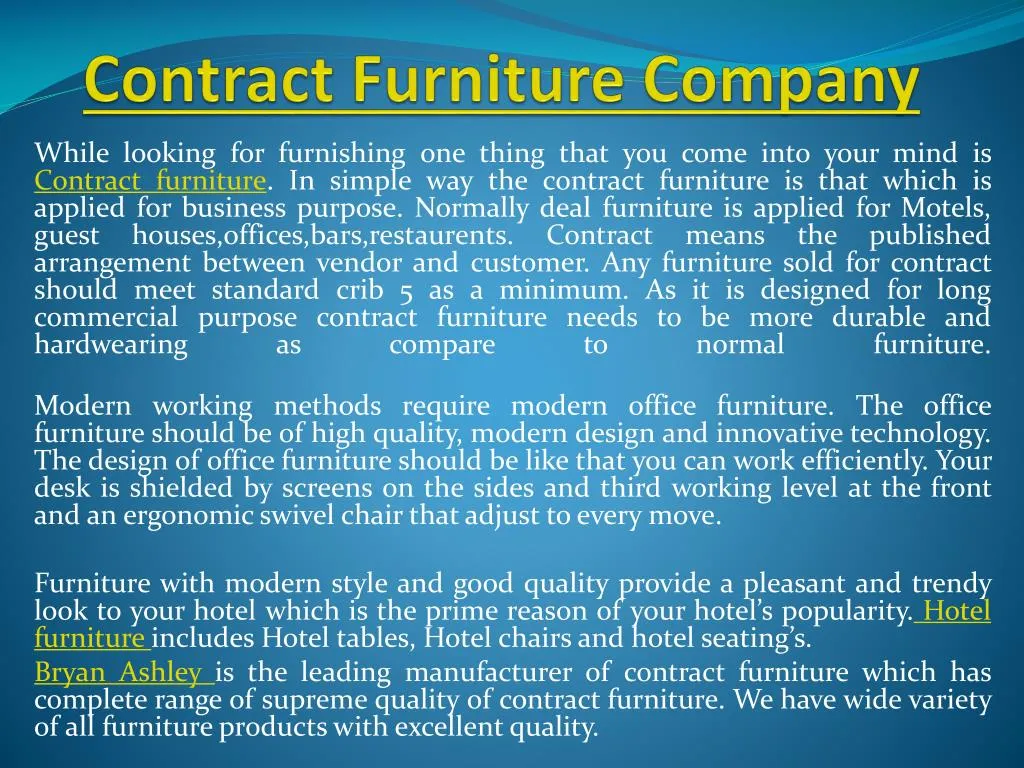 contract furniture company
