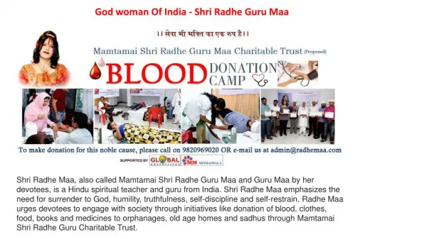 Godwoman Of India - Shri Radhe Guru Maa
