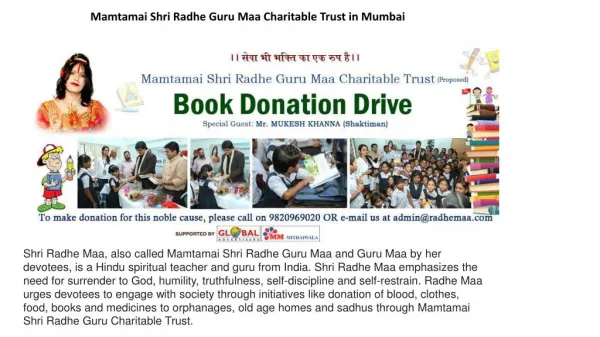 Mamtamai Shri Radhe Guru Maa Charitable Trust in mumbai