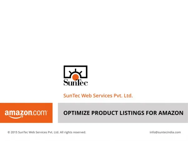 Amazon Product Listing Optimization Services