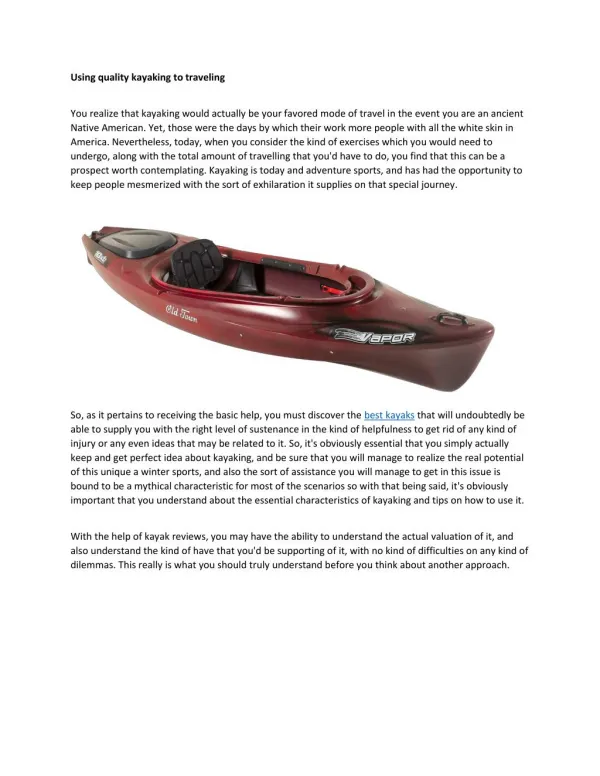 kayak reviews