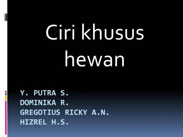 ciri ciri khusus hewan (adaptasi hewan)