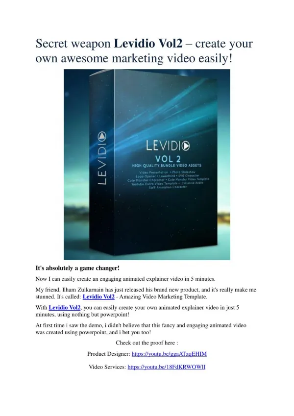 Detail infor review and of Levidio 2.0 and exclusive bonus bundle