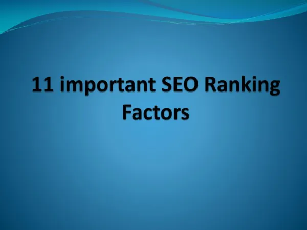 11 important SEO Ranking Factors