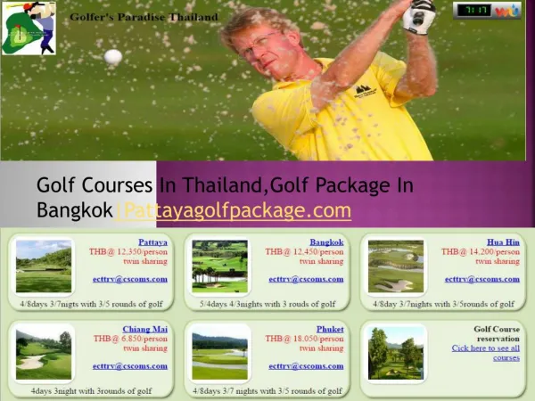 Golf Courses In Thailand,Golf Package In Bangkok|Pattayagolfpackage.com