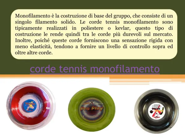 corde per racchette da tennis